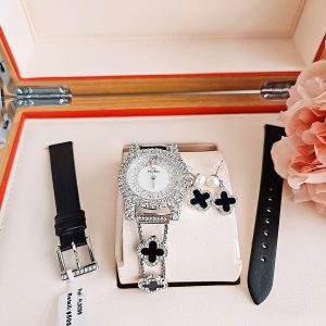 Đồng Hồ Nữ FL Franklin Quartz Watch FL-FL9099 Màu Trắng (Tặng Kèm Khuyên Tai + Dây Da) - Duy Hoang