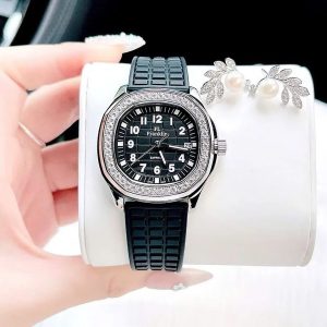 Đồng Hồ Nữ FL Franklin Watch Size 35mm Màu Đen Bạc (Tặng Kèm Khuyên Tai) - Duy Hoang