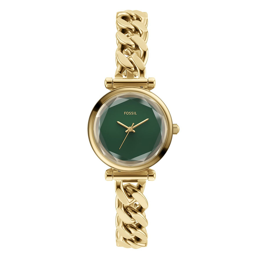 Đồng Hồ Nữ Fossil Carlie Stainless Steel Watch ES5441 Màu Vàng/Xanh - Duy Hoang