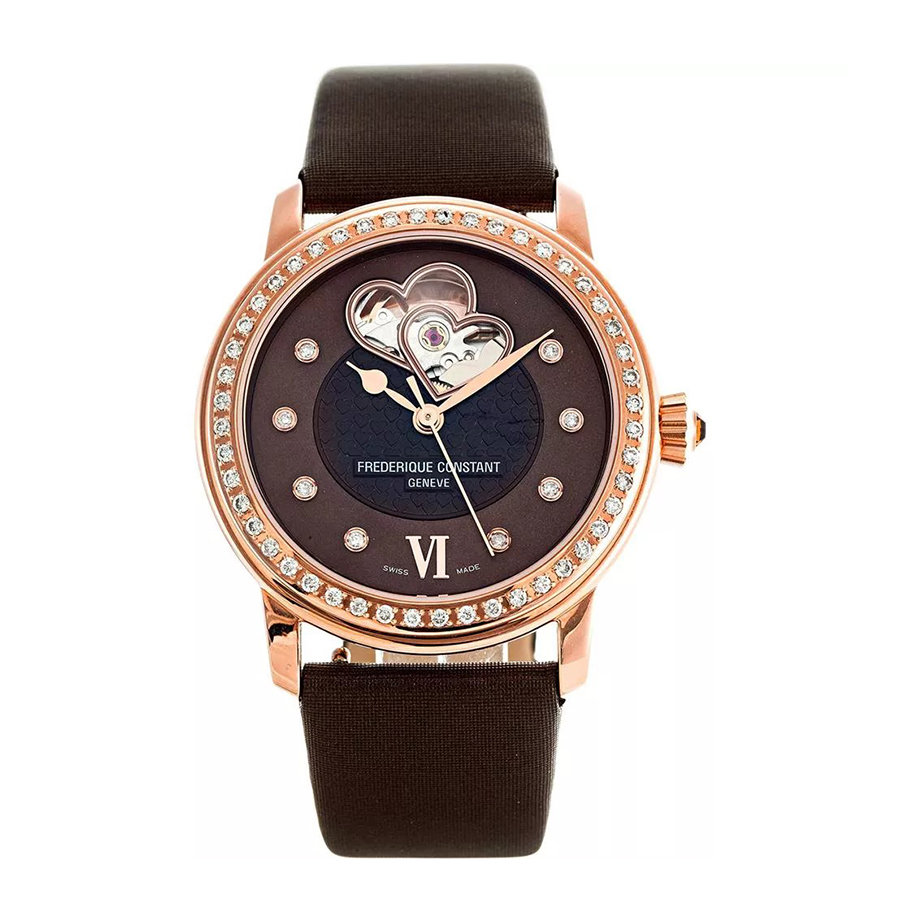 Đồng Hồ Nữ Frederique Constant Heart Beat Automatic Diamond Watch FC-310CDHB2PD4 Màu Nâu - Duy Hoang