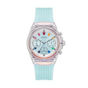 Đồng Hồ Nữ Guess Clear Tone Case Quartz GW0438L8 Màu Xanh Pastel - Duy Hoang