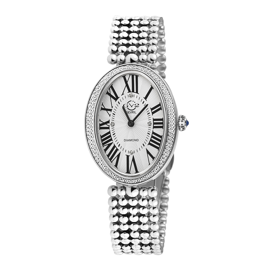 Đồng Hồ Nữ GV2 By Gevril Piazza Navona Swiss Quartz Diamond Watch 14800B Màu Bạc - Duy Hoang
