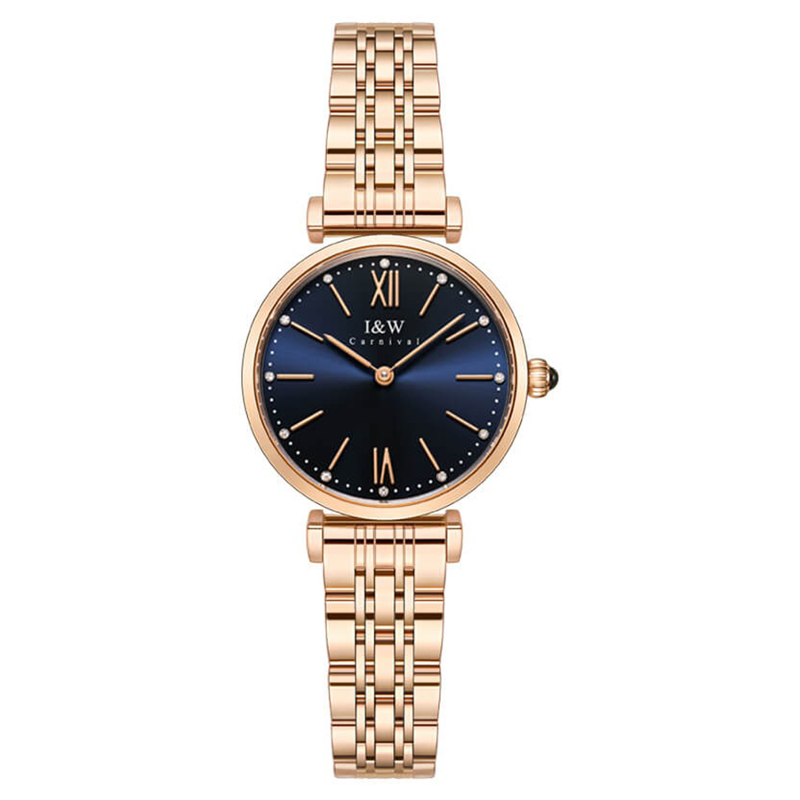 Đồng Hồ Nữ I&W Carnival IW562L-DT – Quartz (IW562L10) Màu Xanh Phối Vàng Hồng - Duy Hoang