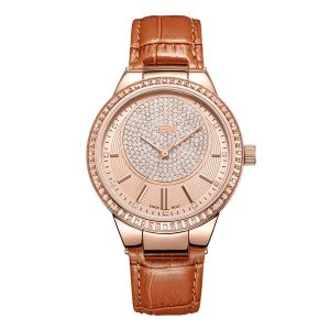 Đồng Hồ Nữ JBW Camille Rose Gold-Tone Brown Leather Ladies Watch J6345D Màu Vàng Hồng - Duy Hoang