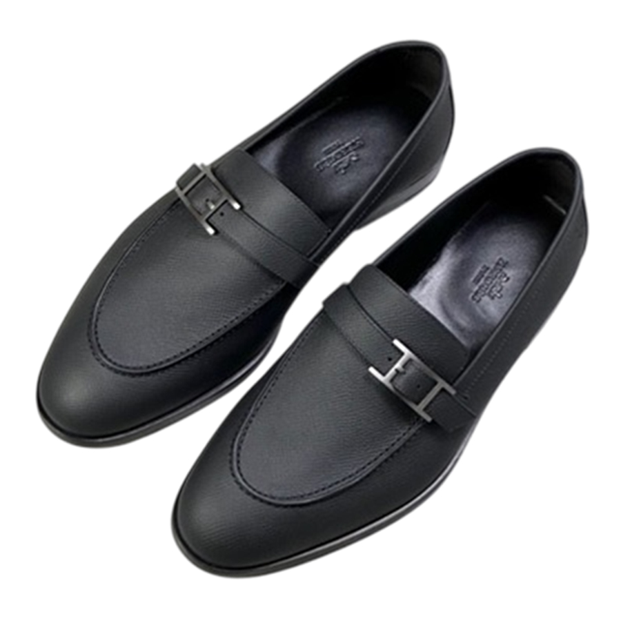 Giày Lười Nam Hermès Monterey Loafer Khoá Bạc Màu Đen Size 39.5 - Duy Hoang