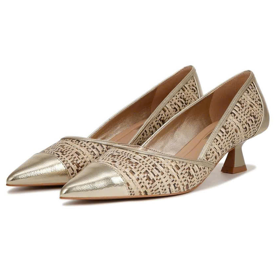 Giày Cao Gót Nữ Franco Sarto Darcy Sandal Gold Beige Multi Woven Màu Vàng Be Size 7.5 US - Duy Hoang