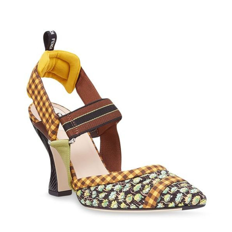 Giày Cao Gót Nữ Fendi Colibri Pointed Toe Slingback Pump In Multicolore Phối Màu Size 36.5 - Duy Hoang