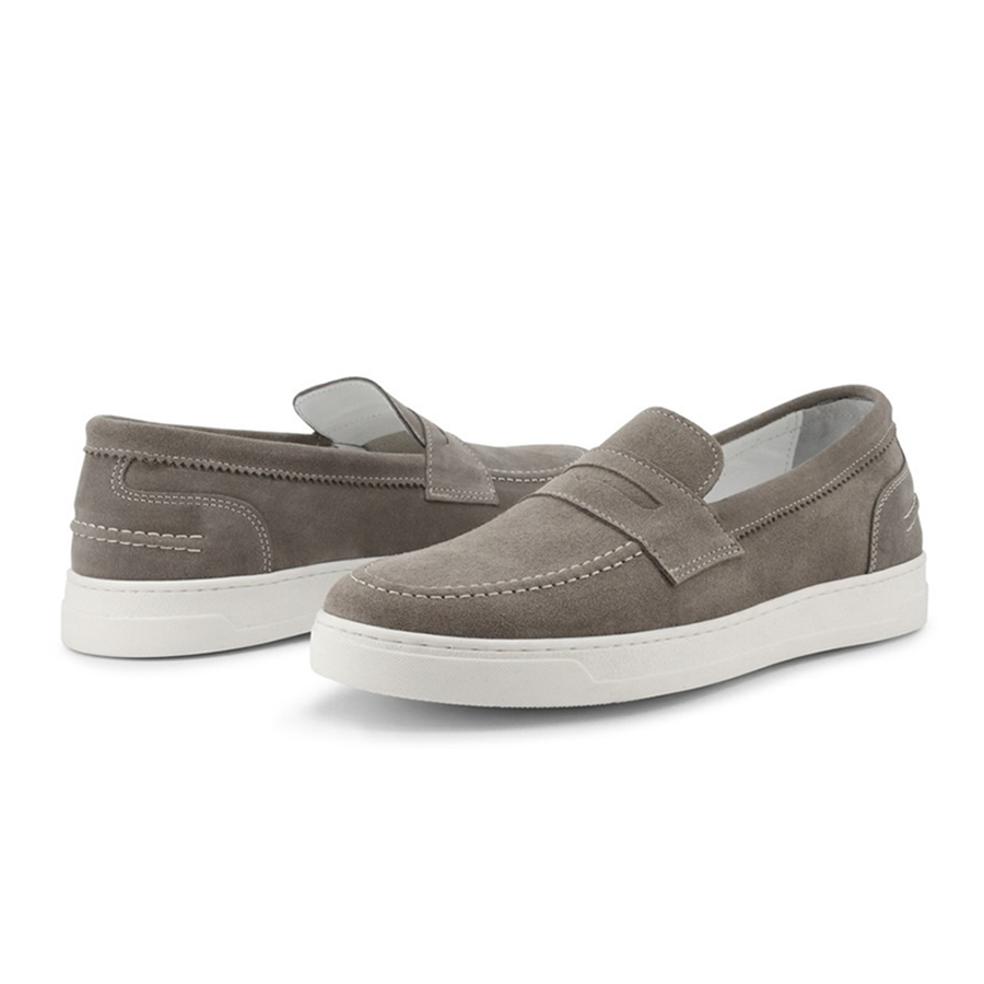 Giày Lười Nam Duca Di Morrone Da Lộn Enea-Cam_Talpa Màu Ghi Size 42 - Duy Hoang