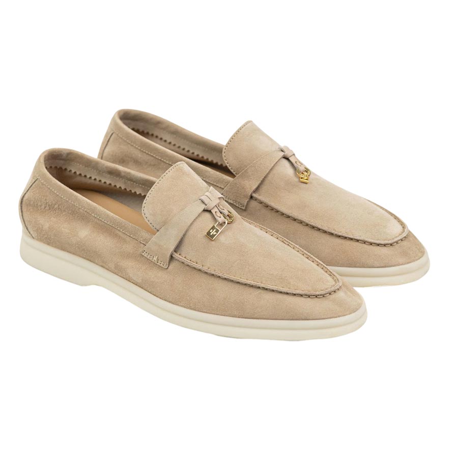 Giày Lười Nam Loro Piana Summer Charms Walk Leather Sand Stone N69029 Loafer Màu Be Size 41.5 - Duy Hoang