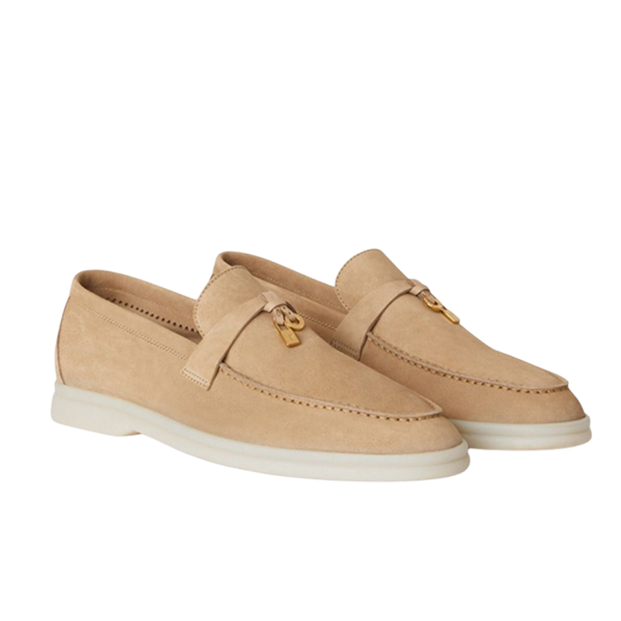 Giày Lười Nữ Loro Piana Summer Charms Walk Loafer Sandstone FAE5444-D044 Màu Nâu Vàng Size 36 - Duy Hoang