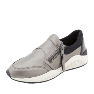Giày Slip On Nữ Geox D OMAYA A PEARL.GOAT LEA Màu Xám Ánh Nhũ Size 35 - Duy Hoang