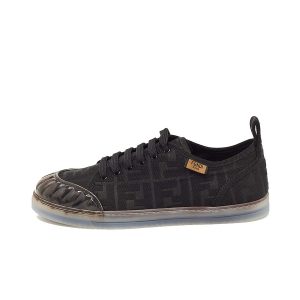 Giày Sneaker Nữ Fendi Black Canvas And PVC FF Logo Low Top Màu Đen Size 39 - Duy Hoang