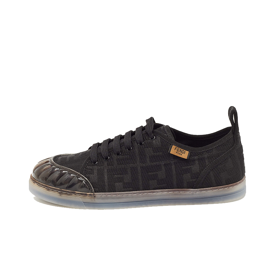 Giày Sneaker Nữ Fendi Black Canvas And PVC FF Logo Low Top Màu Đen Size 39 - Duy Hoang