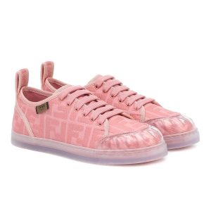 Giày Sneaker Nữ Fendi Pink Canvas And PVC FF Logo Low Top Màu Hồng Size 38.5 - Duy Hoang