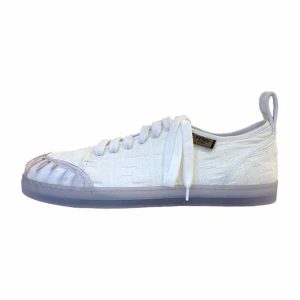 Giày Sneaker Nữ Fendi White Canvas And PVC FF Logo Low Top Màu Trắng Size 38 - Duy Hoang