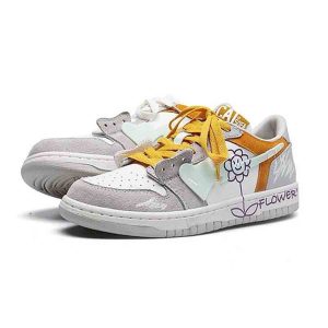Giày Sneaker Unisex Cat & Sofa Dunk Flower Grey AC254 Màu Xám Trắng Size 42 - Duy Hoang