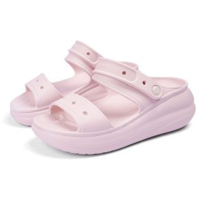 Giày Nữ Crocs Classic Platform Bouquet Woman Sandal Almond Tint, Lightweight Flexible 360-degree Comfort Màu Kem Size 38 - Duy Hoang