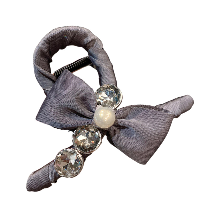 Kẹp Tóc Meri Lady Fabric Bow HC220-N Màu Xám - Duy Hoang