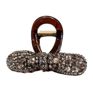 Kẹp Tóc Nữ Meri Crystal Bow HC215-N Màu Nâu - Duy Hoang