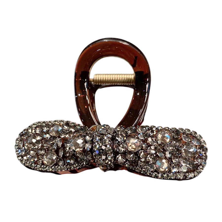Kẹp Tóc Nữ Meri Crystal Bow HC215-N Màu Nâu - Duy Hoang