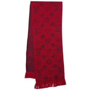 Khăn Quàng Cổ Nữ Louis Vuitton LV Red Wool & Silk Logomania Scarf Màu Đỏ - Duy Hoang