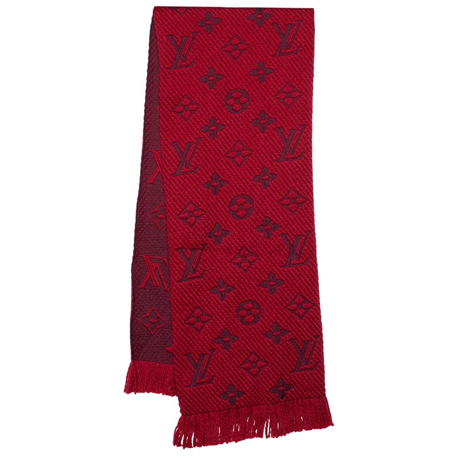 Khăn Quàng Cổ Nữ Louis Vuitton LV Red Wool & Silk Logomania Scarf Màu Đỏ - Duy Hoang
