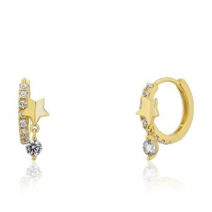 Khuyên Tai Huy Thanh Jewelry BT 424 Màu Vàng Gold - Duy Hoang