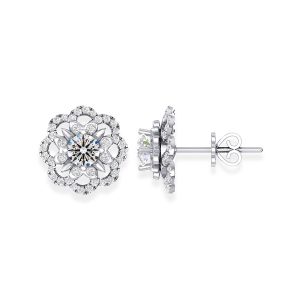 Khuyên Tai Jemmia Diamond Nữ 18K VBT2021122433 Vàng Trắng Đính Kim Cương (Giá Chưa Bao Gồm Đá Chủ) - Duy Hoang