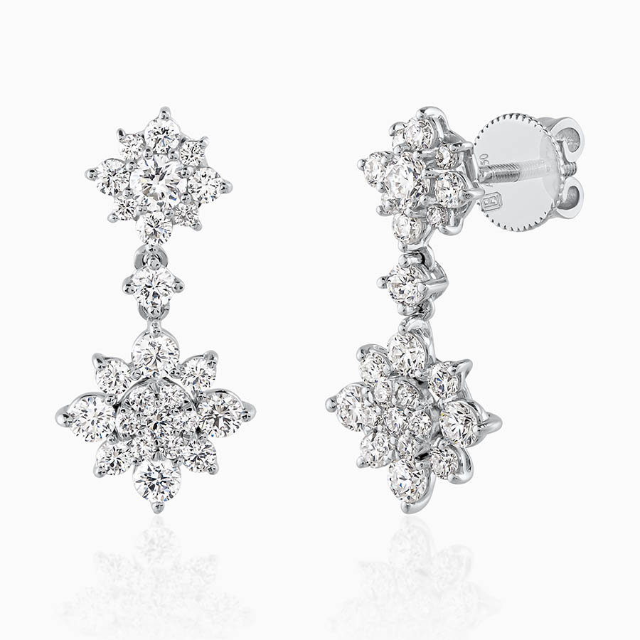 Khuyên Tai Kim Lộc Phúc Fine Jewelry K1B.DEA0168E Vàng Trắng Đính Kim Cương - Duy Hoang