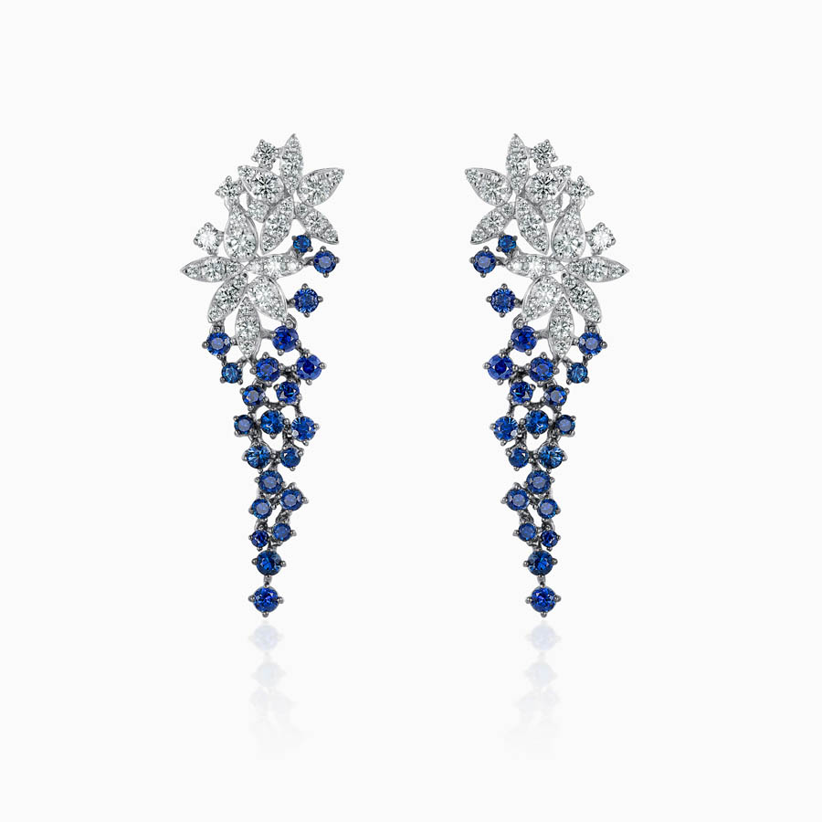 Khuyên Tai Lộc Phúc Fine Jewelry DFH0031AEWWB.22 Vàng Trắng Đính Kim Cương - Duy Hoang