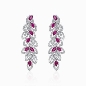 Khuyên Tai Lộc Phúc Fine Jewelry F1B.QSN0299E Vàng Trắng Đính Kim Cương - Duy Hoang