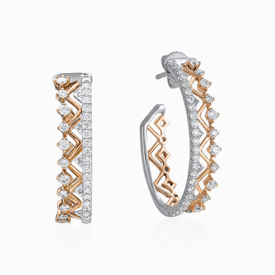 Khuyên Tai Lộc Phúc Fine Jewelry K3B.DFH0009E Vàng Trắng Đính Kim Cương - Duy Hoang