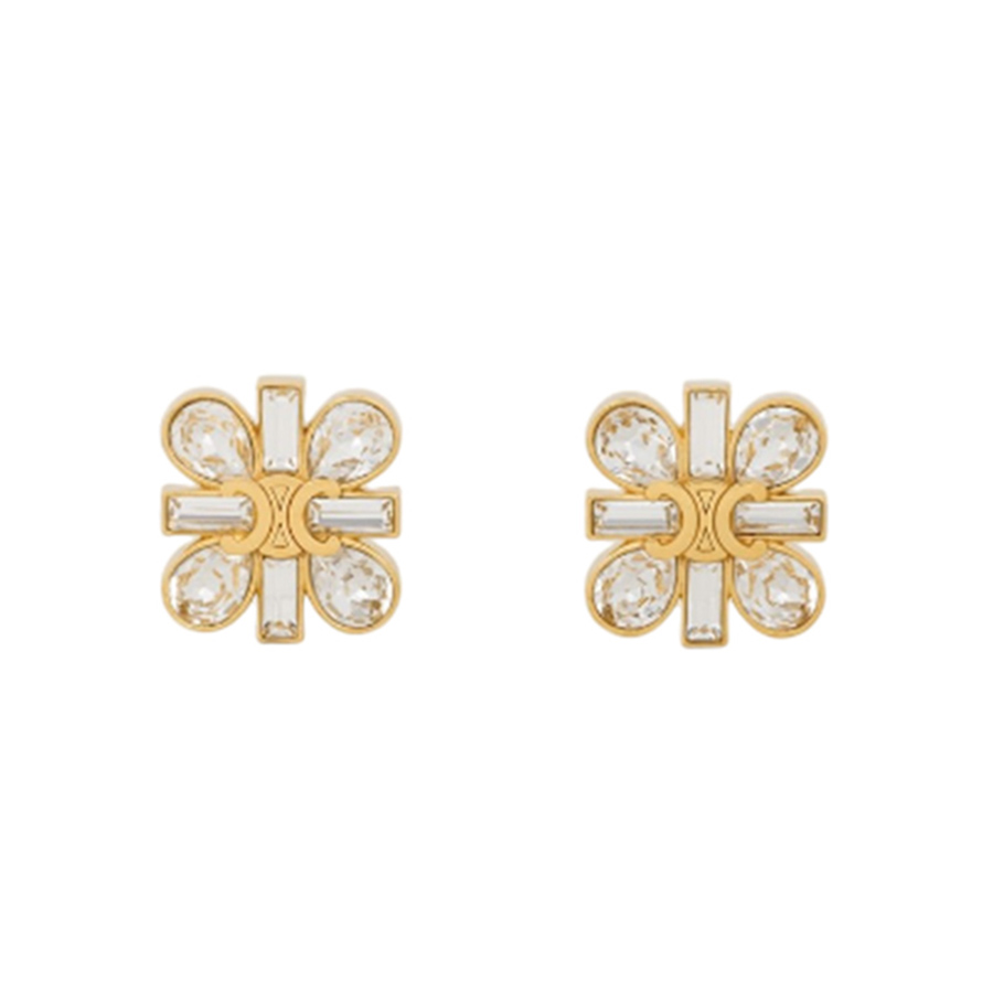 Khuyên Tai Nữ Celine Daisy Earrings In Strass And Brass 461JV6BRS 35OR Màu Vàng - Duy Hoang