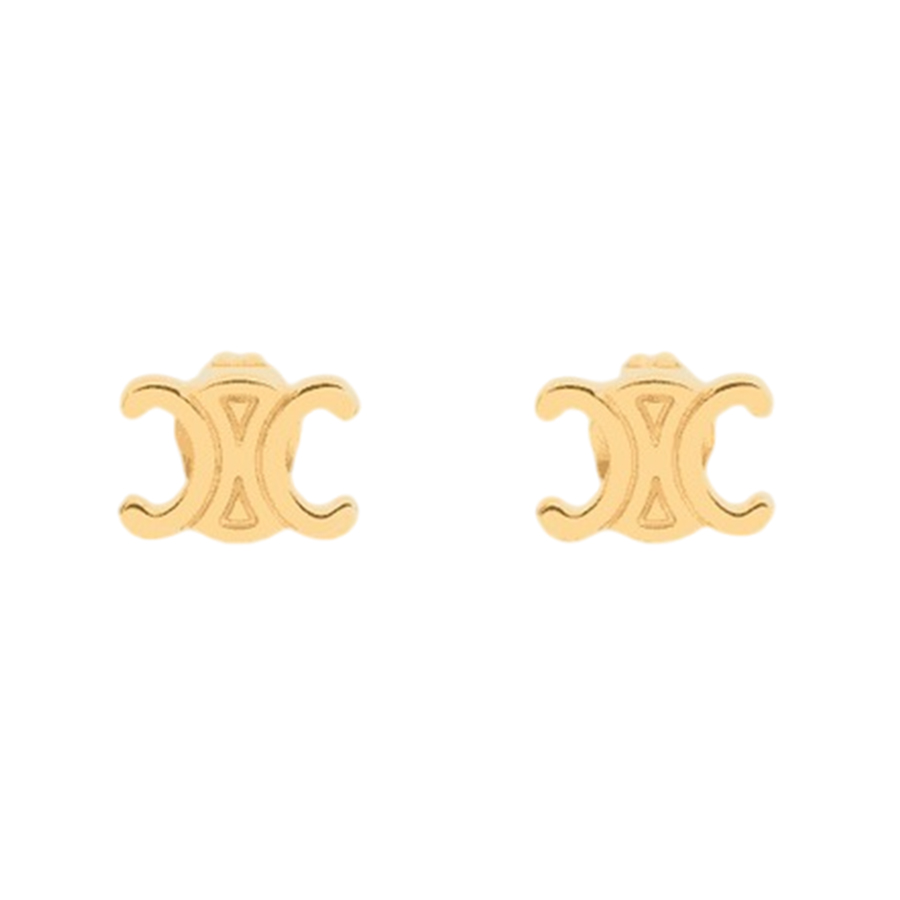 Khuyên Tai Nữ Celine Triomphe Stud Earrings In Gold Finish Brass 461CY6BRA.35OR Màu Vàng - Duy Hoang