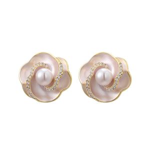 Khuyên Tai Nữ Jessica Pearl Artistic Bloom JE64 Màu Trắng Vàng - Duy Hoang