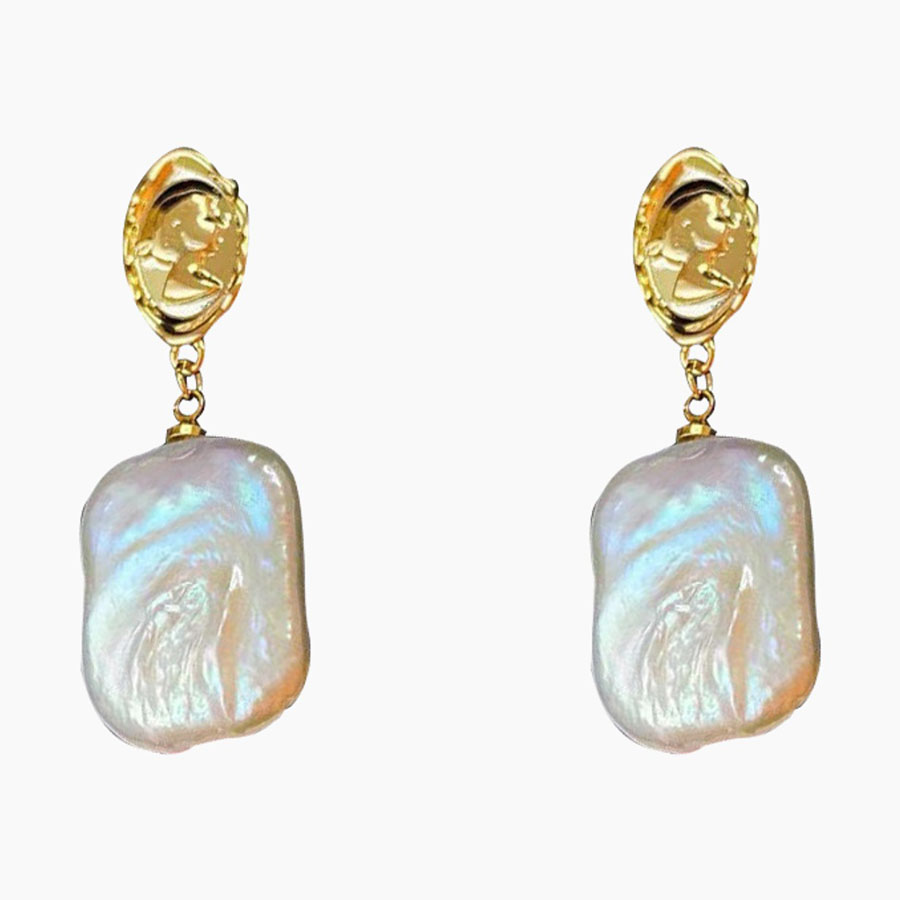 Khuyên Tai Nữ Jessica Pearl Modern Pearl JE5 Màu Trắng Vàng - Duy Hoang