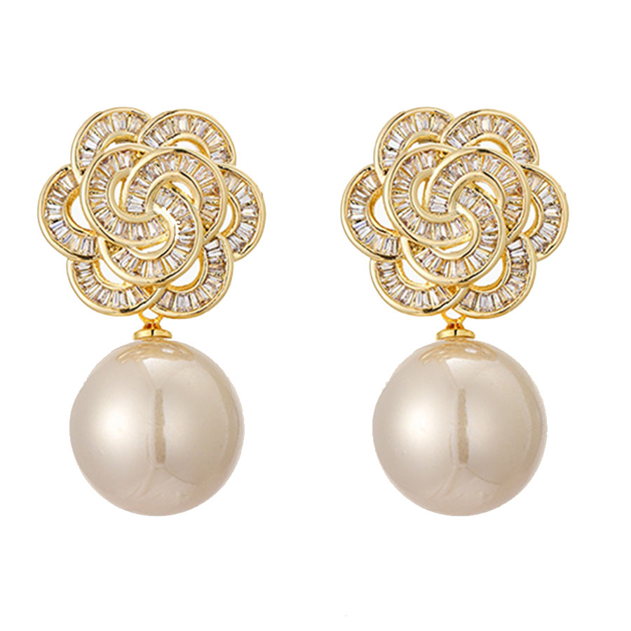 Khuyên Tai Nữ Jessica Pearl Modern Petal JE61 Màu Vàng Gold - Duy Hoang