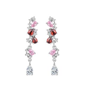 Khuyên Tai Nữ Kya Jewel Graceful Drop SE140 Màu Đỏ/Hồng - Duy Hoang