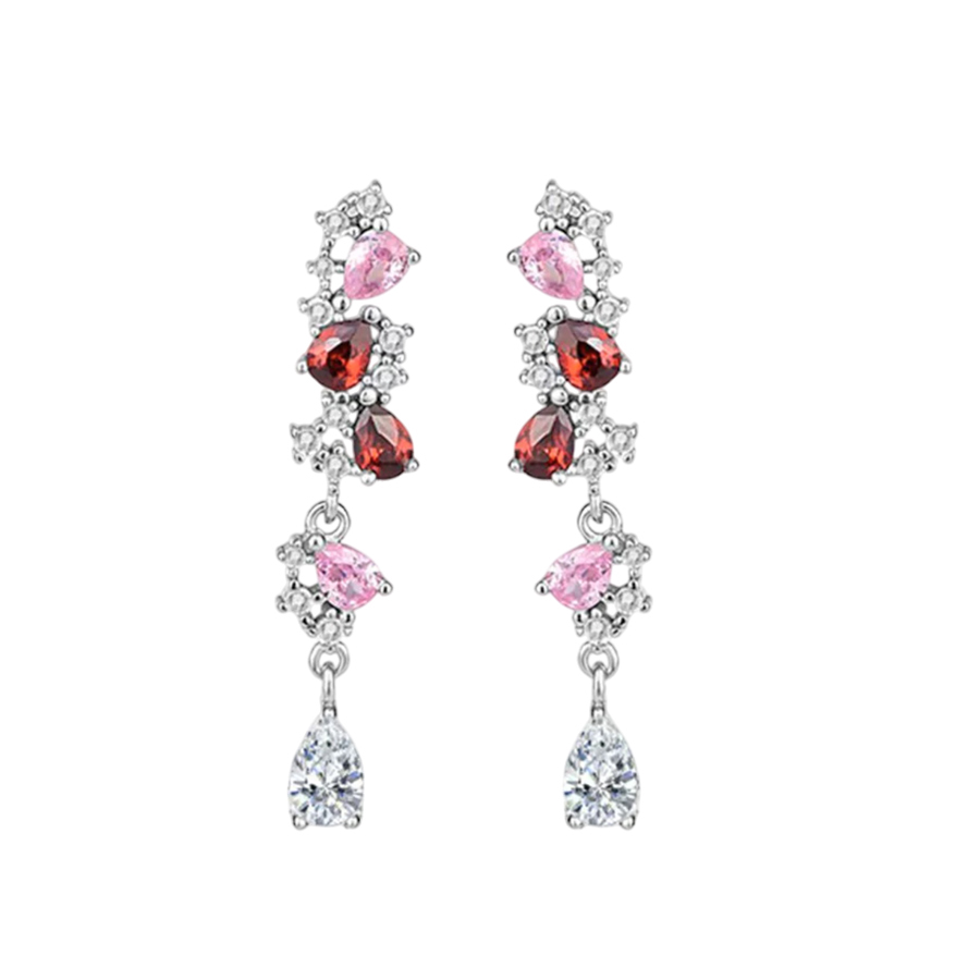 Khuyên Tai Nữ Kya Jewel Graceful Drop SE140 Màu Đỏ/Hồng - Duy Hoang