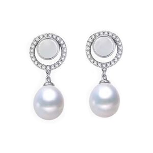Khuyên Tai Nữ Kya Jewel Circle Pearl JSE8 Màu Trắng - Duy Hoang