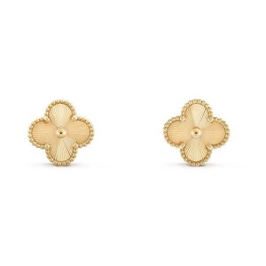Khuyên Tai Nữ Jewery Luxury Gold Alhambra Earrings 18 Karat Yellow Gold Màu Vàng - Duy Hoang