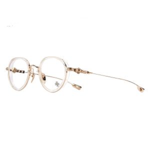 Kính Mắt Cận Chrome Hearts SEX T-9 Crystal/Gold Plated Glasses Màu Vàng - Duy Hoang