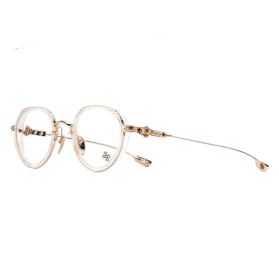 Kính Mắt Cận Chrome Hearts SEX T-9 Crystal/Gold Plated Glasses Màu Vàng - Duy Hoang