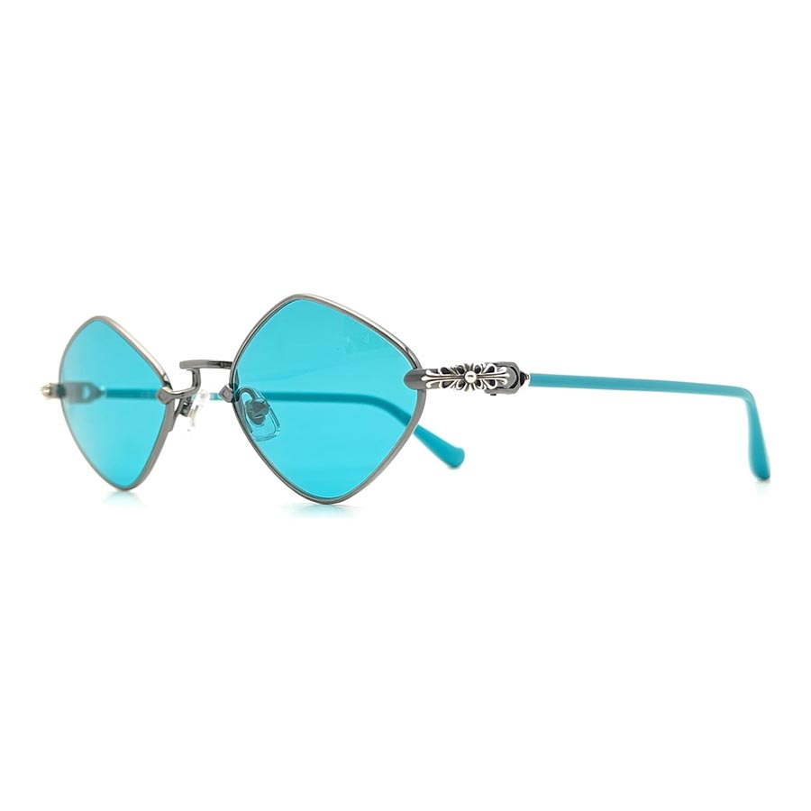 Kính Mát Chrome Hearts Diamond Dog Pewter Teal Sunglasses Màu Xanh Blue - Duy Hoang