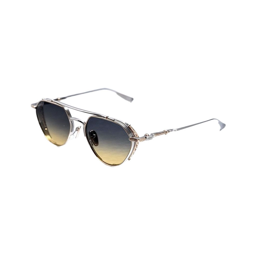Kính Mát Chrome Hearts Free Ride Shiny Silver Gold Plated Sunglasses Màu Xám Vàng - Duy Hoang