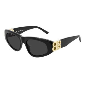 Kính Mát Nữ Balenciaga Sunglasses BB0095S 001 53 Black Grey Màu Đen Xám - Duy Hoang