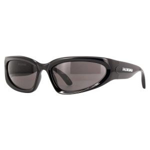 Kính Mát Nữ Balenciaga Sunglasses BB0157S 001 Black Grey Màu Đen Xám - Duy Hoang