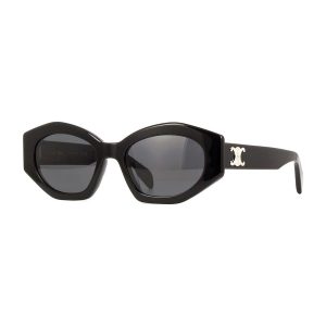 Kính Mát Nữ Celine Sunglasses CL40238U 01A Màu Xám/Đen - Duy Hoang