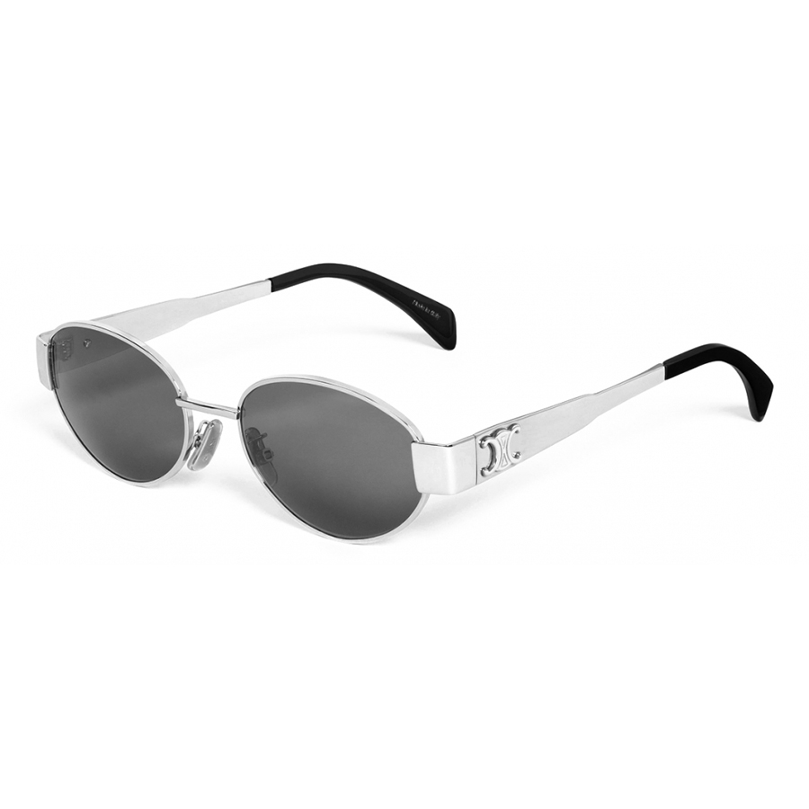 Kính Mát Nữ Celine Triomphe Metal 01 Sunglasses 4S235CMLB Màu Xám/Bạc - Duy Hoang