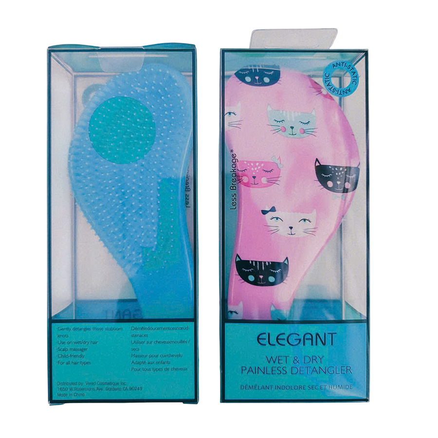 Lược Chải Tóc Elegant Detangler Brush Painless Wet & Dry Girl Power Màu Pink Cat - Duy Hoang